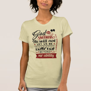 Gott ist treu – 1. Korinther 10,13 Bibelvers T-Shirt
