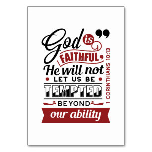 Gott ist treu – 1. Korinther 10,13 Bibelvers Tischnummer