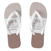 Gott ist treu die ganze Zeit braune Flip Flops Badesandalen (Fußbett)
