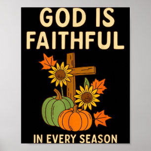 Gott ist treu Fall Christlicher Bibelvers Kürbis Poster