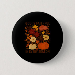Gott ist treu in jeder Jahreszeit, Floral Herbst Button