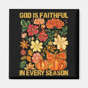 Gott ist treu in jeder Jahreszeit Floral Herbst Ch Magnet