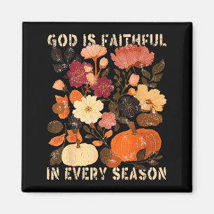 Gott ist treu in jeder Jahreszeit Floral Herbst Ch Magnet