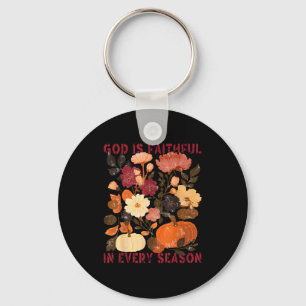 Gott ist treu in jeder Jahreszeit Floral Herbst Ch Schlüsselanhänger