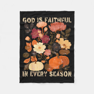 Gott ist treu in jeder Jahreszeit Florale Herbst-C Fleecedecke