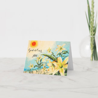 Gott ist über die gesamte Original Art Lilly Grußk Dankeskarte