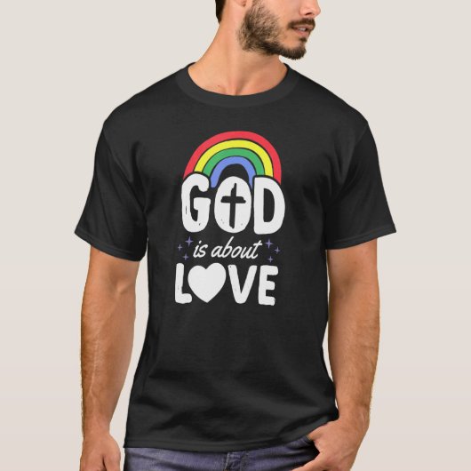 Gott ist über Liebe Christlicher Gay Pride Bohemis T-Shirt (Vorderseite)