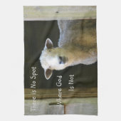 Gott ist überall Schafe Geschirrtuch (Vertikal)