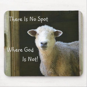 Gott ist überall Schafe Mousepad