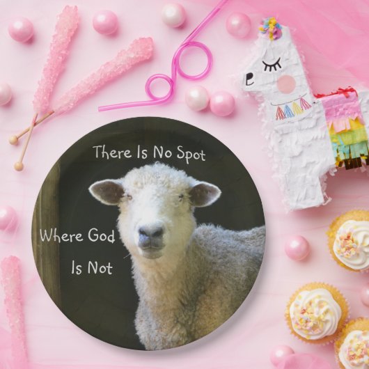Gott ist überall Schafe Pappteller (Party)
