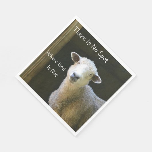 Gott ist überall Schafe Serviette (Ecke)