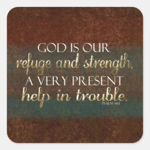 Gott ist unser Schutz-christlicher Bibel-Vers Quadratischer Aufkleber