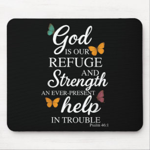 Gott ist unsere Zuflucht Bibelvers Psalm 46_1 Mousepad