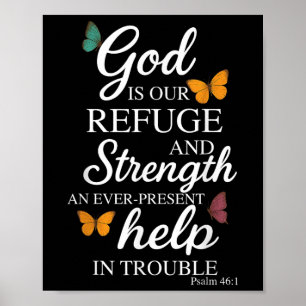 Gott ist unsere Zuflucht Bibelvers Psalm 46_1 Poster
