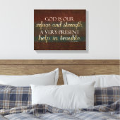 Gott ist unsere Zuflucht Christliche Verse Brown/G Leinwanddruck (Insitu (Schlafzimmer))