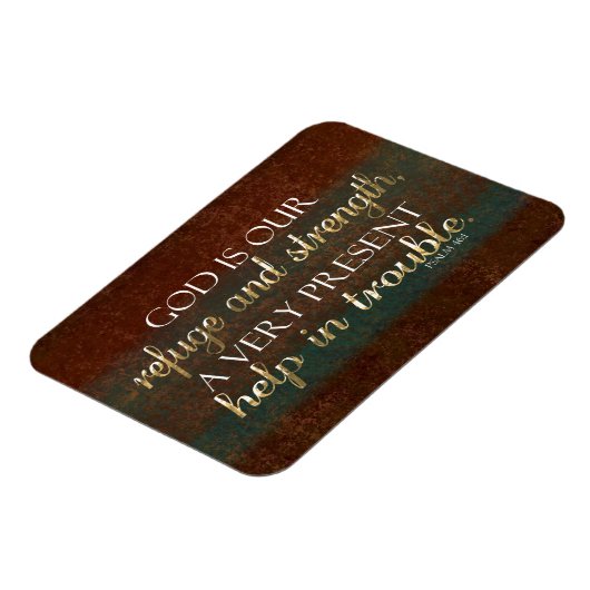 Gott ist unsere Zuflucht Christliche Verse Brown/G Magnet (Linke Seite)