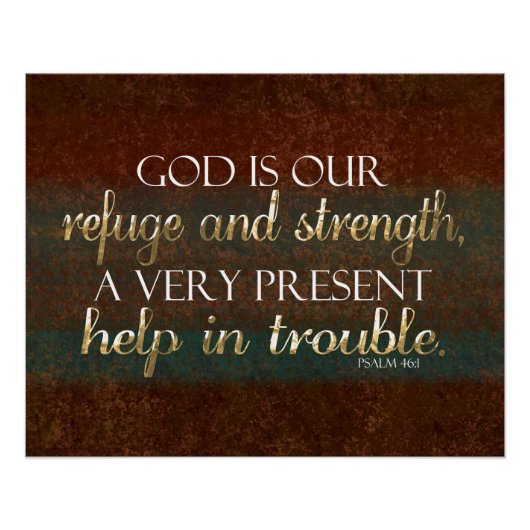 Gott ist unsere Zuflucht Christliche Verse Brown/G Poster (Vorderseite)