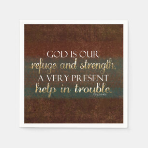 Gott ist unsere Zuflucht Christliche Verse Brown/G Serviette