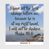 Gott ist vor mir Psalm 6:8 große Bibel Verse Aufkleber (Blatt)