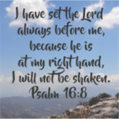 Gott ist vor mir Psalm 6:8 große Bibel Verse Aufkleber (Vorderseite)