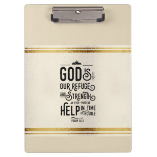 Gott ist Zuflucht und Kraft Christliche Bibelverse Klemmbrett