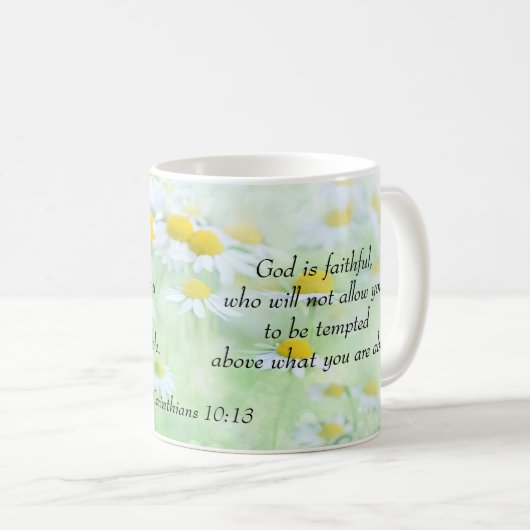 Gott ist zuverlässig. - 1 Korinther-10:13 Kaffeetasse (VorderseiteRechts)