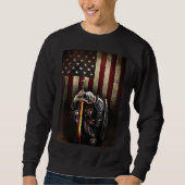 Gott Jesus Christlich American Flag Knight Templer Sweatshirt (Vorderseite)