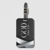 GOTT | John 3:16 mit fett metallischem Hintergrund Gepäckanhänger (Vorderseite Vertikal)