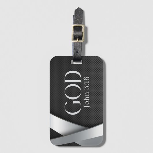 GOTT | John 3:16 mit fett metallischem Hintergrund Gepäckanhänger (Vorderseite Vertikal)