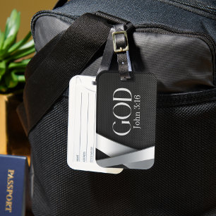 GOTT   John 3:16 mit fett metallischem Hintergrund Gepäckanhänger