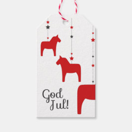 Gott jul! Dala Horse Geschenktag Geschenkanhänger