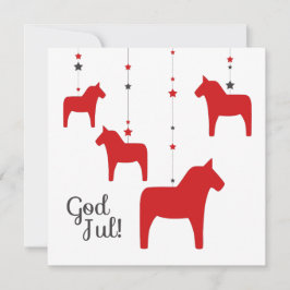 Gott Jul! Dala Horse Grußkarte Dankeskarte