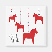 Gott jul! Dala Horse Magnet (Vorne)