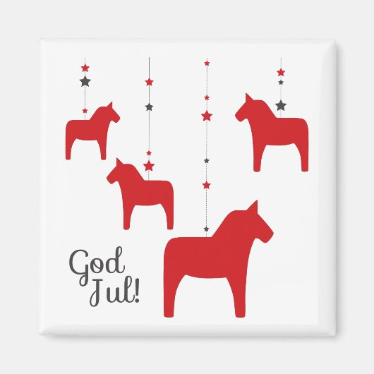 Gott jul! Dala Horse Magnet (Vorne)