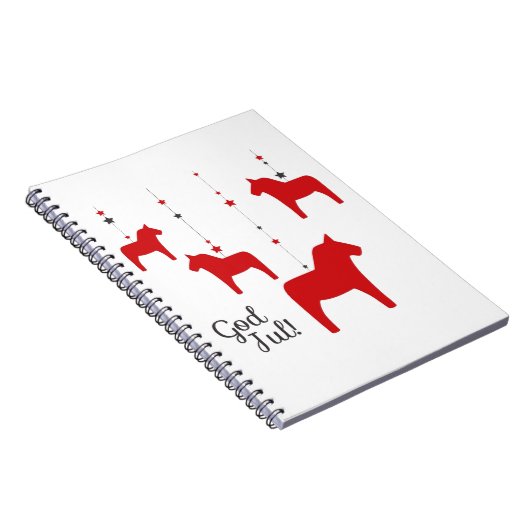 Gott jul! Dala Horse Notebook Notizblock (Rechte Seite)