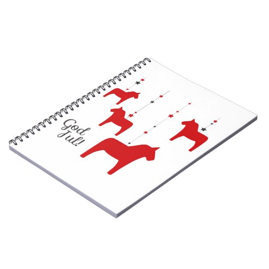 Gott jul! Dala Horse Notebook Notizblock (Linke Seite)