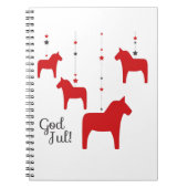 Gott jul! Dala Horse Notebook Notizblock (Vorderseite)