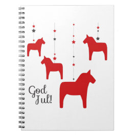 Gott jul! Dala Horse Notebook Notizblock