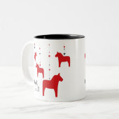 Gott jul! Dala Horse Zwei-Tone-Tasse Zweifarbige Tasse (Vorderseite Links)