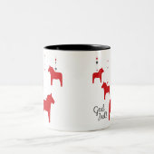 Gott jul! Dala Horse Zwei-Tone-Tasse Zweifarbige Tasse (Mittel)