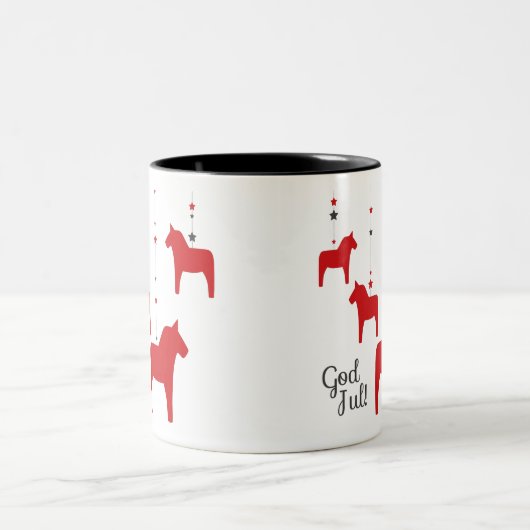 Gott jul! Dala Horse Zwei-Tone-Tasse Zweifarbige Tasse (Mittel)