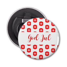 Gott Jul Frohe Weihnachten skandinavisches Muster Flaschenöffner