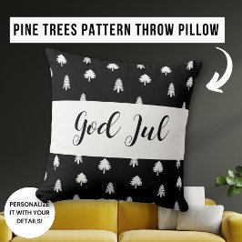 Gott Jul Frohe Weihnachten skandinavisches Muster  Kissen