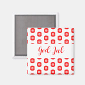 Gott Jul Frohe Weihnachten skandinavisches Muster Magnet (Vorderseite/Rückseite)