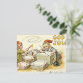 Gott Jul Frohe Weihnachten! von Jenny Nystrom Postkarte (Stehend Vorderseite)