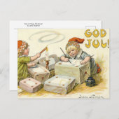 Gott Jul Frohe Weihnachten! von Jenny Nystrom Postkarte (Vorne/Hinten)