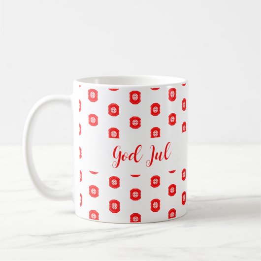 Gott Jul Frohe Weihnachts-Muster Weihnachtsgeschen Kaffeetasse (Links)