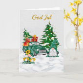 Gott Jul Karte (Gelbe Blume)