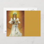 Gott Jul! Lucia Kind mit Leckereien Postkarte (Vorne/Hinten)