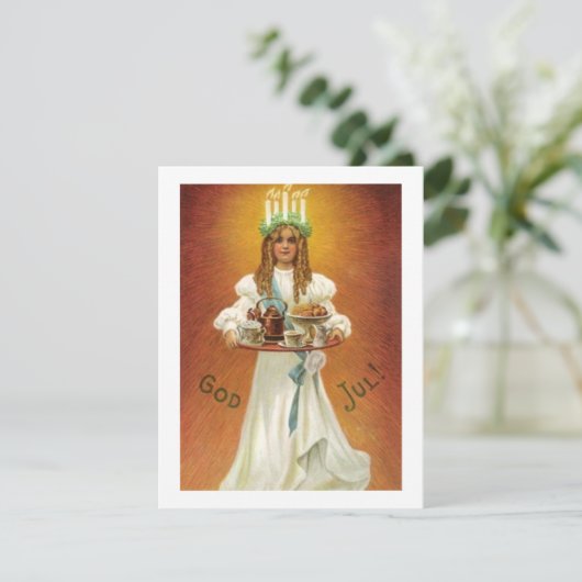 Gott Jul! Lucia mit Leckereien (Stehend Vorderseite)